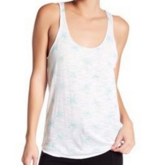 360 SWEATER Amanada Palmtree Racer Back Tank Top, White and Green. Size S - Picture 5 of 8